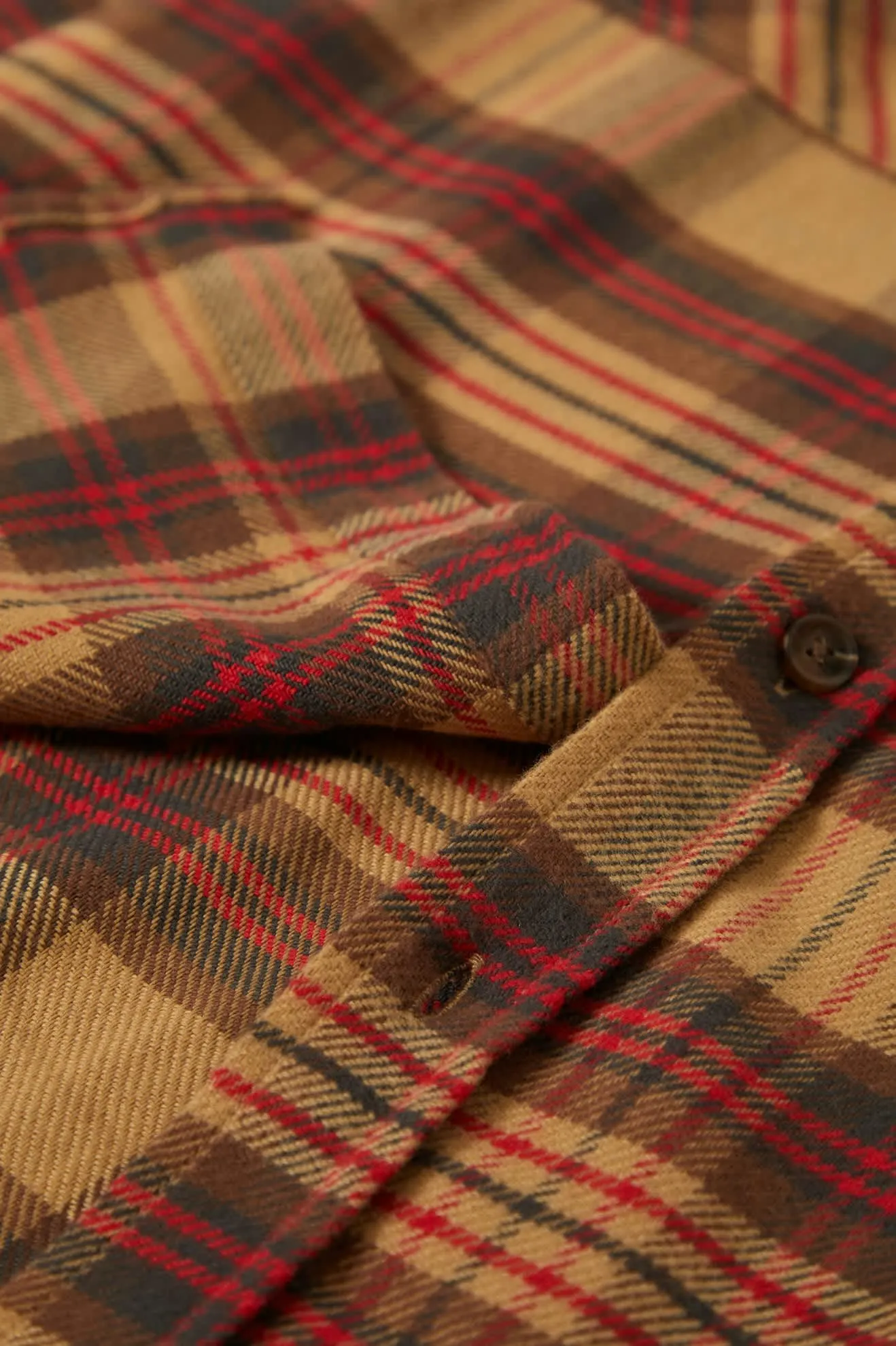 Bowery Flannel | Curry/Washed Black/Crimson