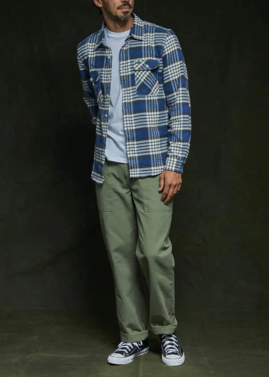 Bowery Flannel - Pacific Blue, White & Black