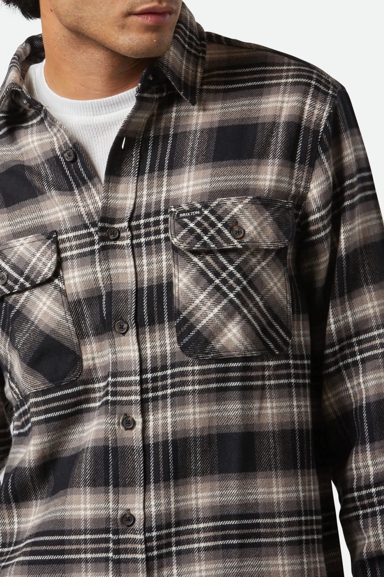 Bowery L/S Flannel - Black/Charcoal/Beige