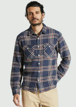 Bowery LS Flannel Washed Navy / Off White / Terracota