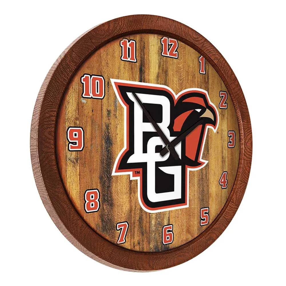 Bowling Green Falcons: Faux Barrel Top Wall Clock