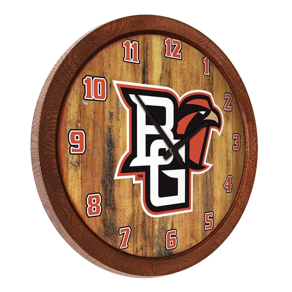 Bowling Green Falcons: "Faux" Barrel Top Wall Clock