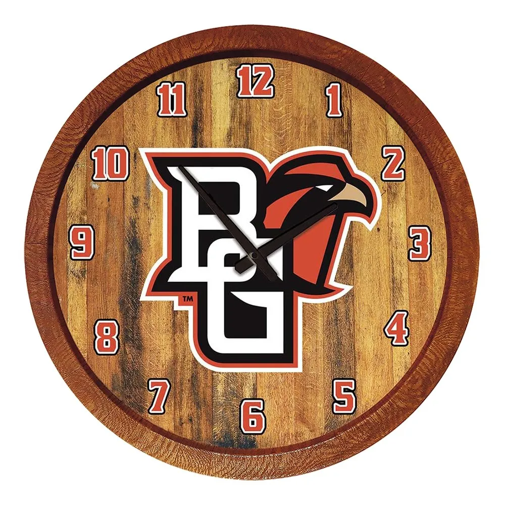 Bowling Green Falcons: "Faux" Barrel Top Wall Clock