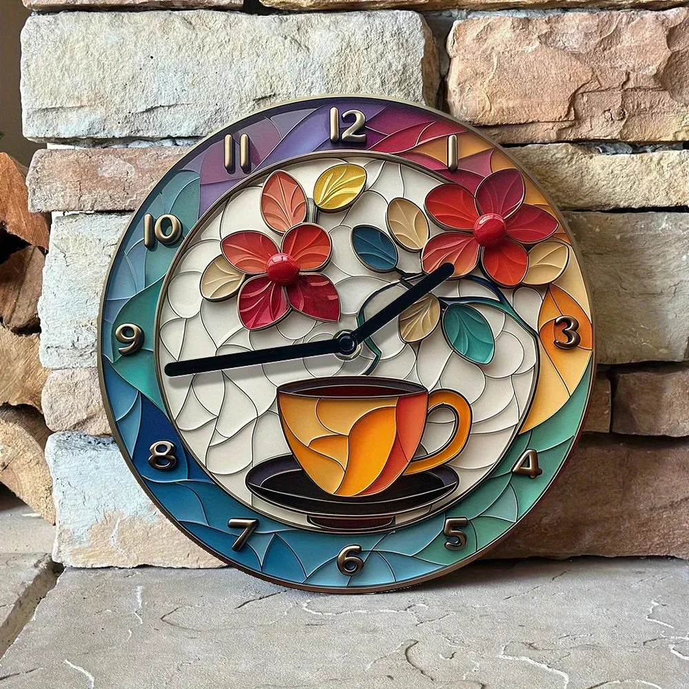 BrewTime | Sleek Aluminum Coffee Wall Clock