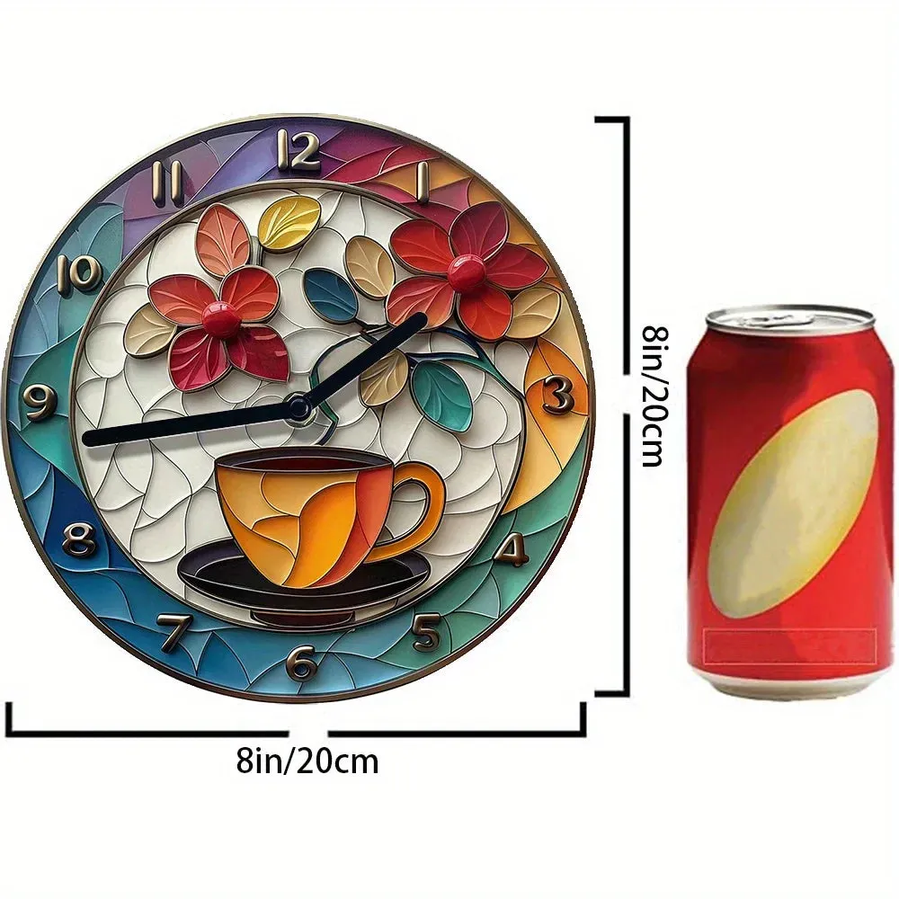 BrewTime | Sleek Aluminum Coffee Wall Clock