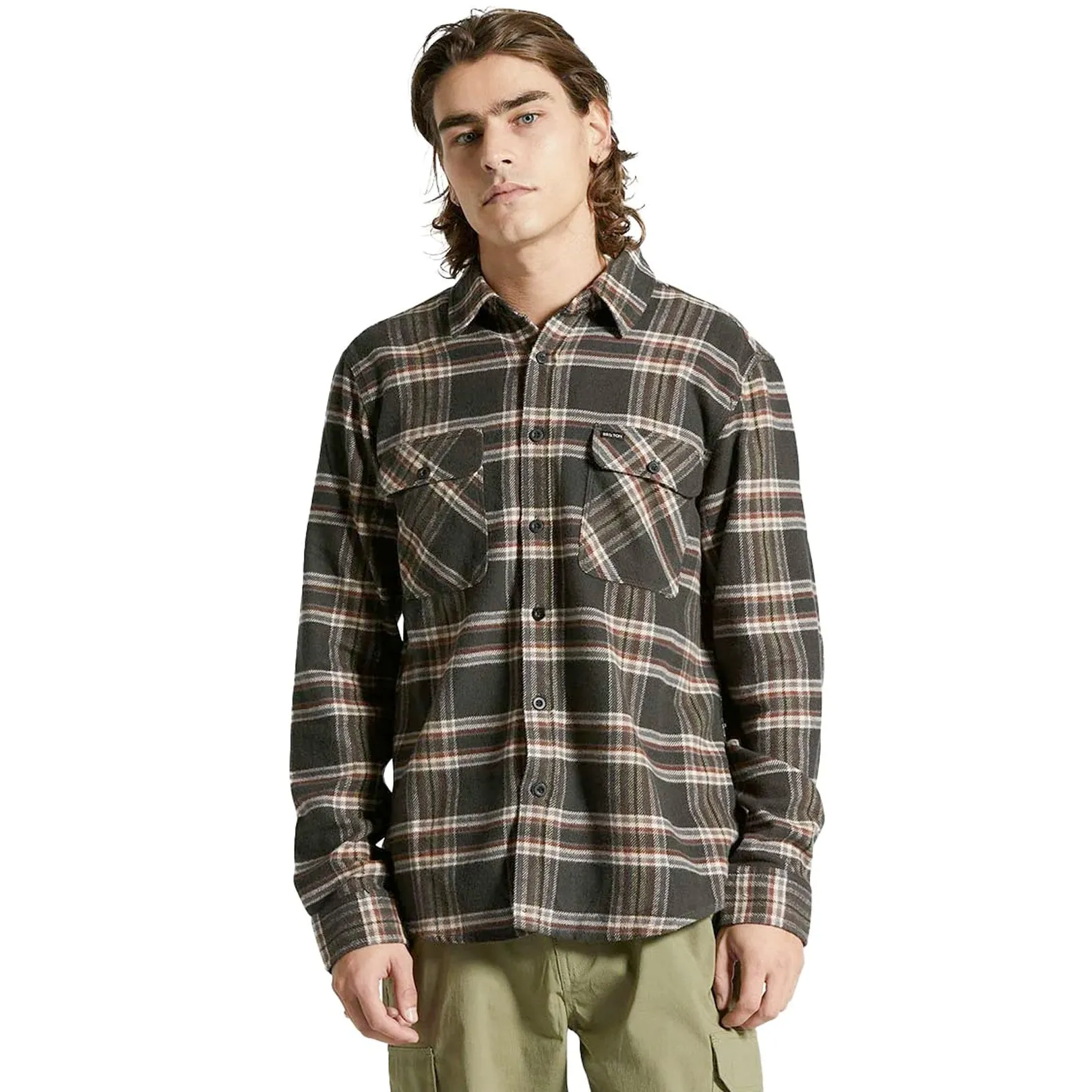 Brixton Bowery Flannel Black/Charcoal/Off White
