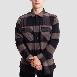 Brixton Bowery Longsleeve Flannel Shirt Heather Grey/Charcoal