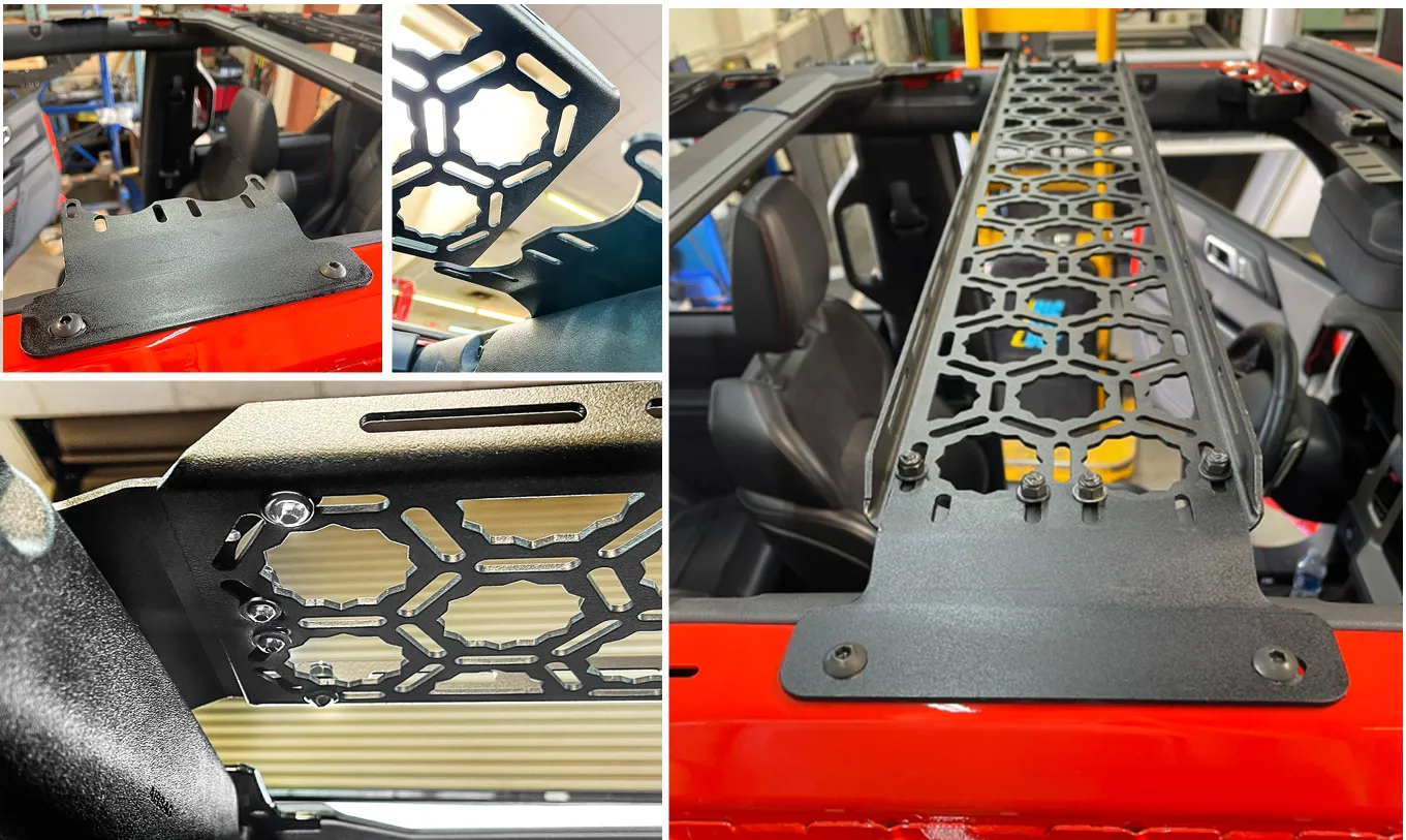 Bronco Raptor 2022   Inside Roof Mount (across front seats with short front panel) by Adapt-A-Panel