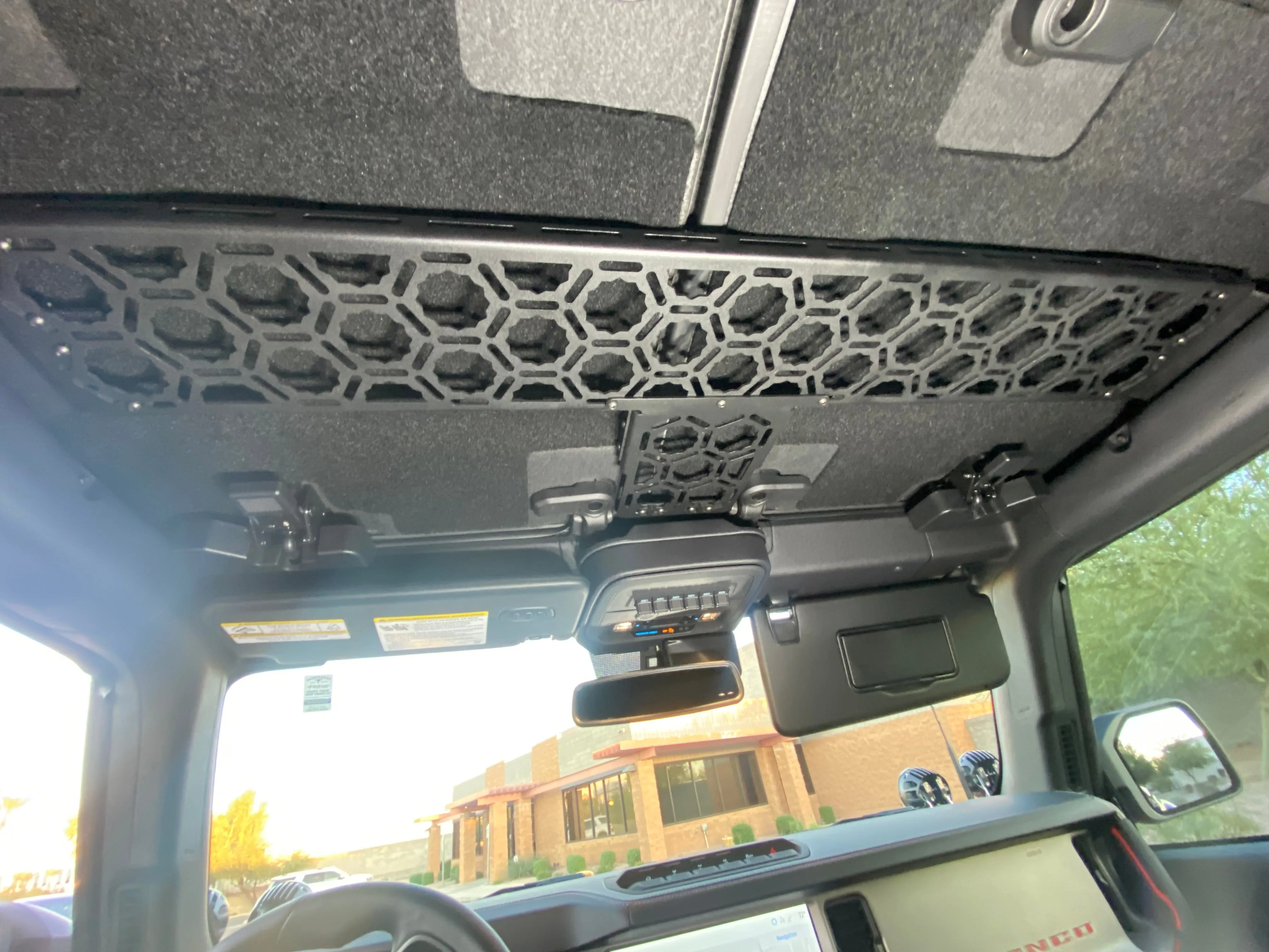 Bronco Raptor 2022   Inside Roof Mount (across front seats with short front panel) by Adapt-A-Panel