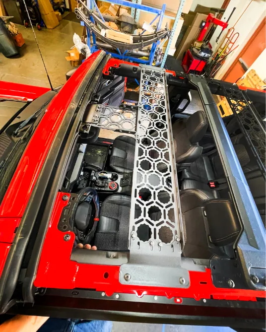 Bronco Raptor 2022   Inside Roof Mount (across front seats with short front panel) by Adapt-A-Panel