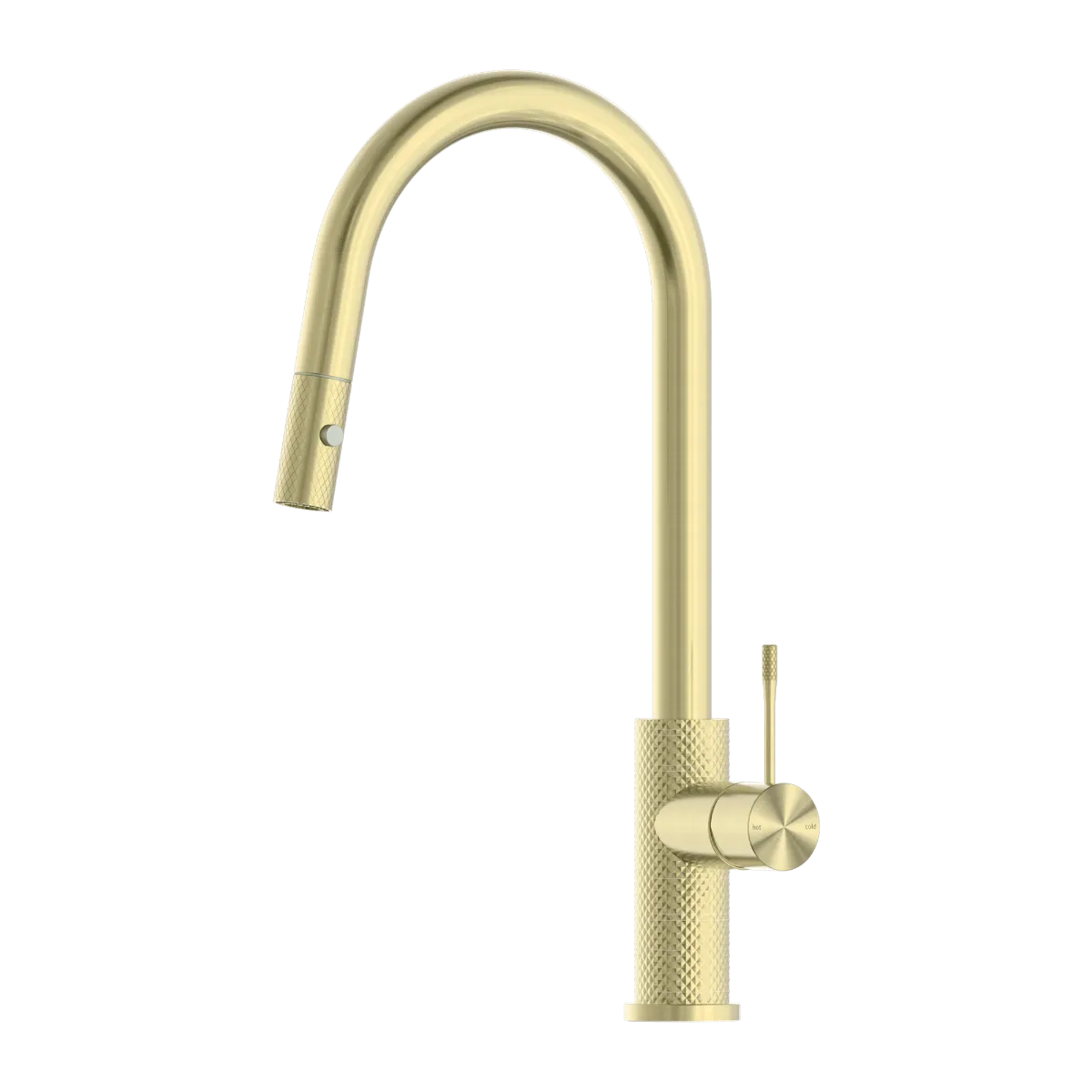 Brushed Gold Kitchen Tap with Pull Out Spray and Designer Handle