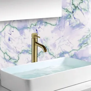 Brushed Gold Tall Basin Mixer Tap with Designer Handle