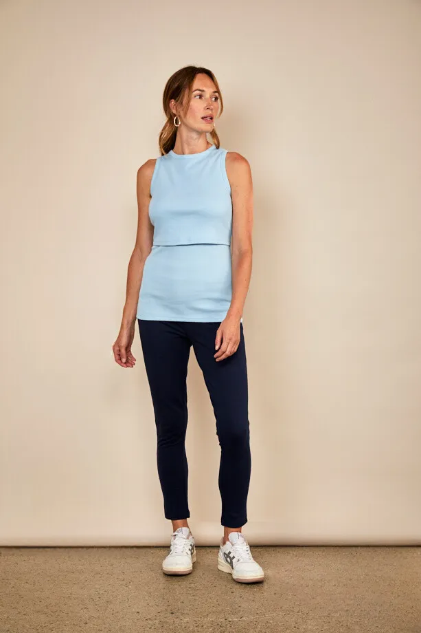 Bshirt Nursing Rib Racer Vest in Ice Blue