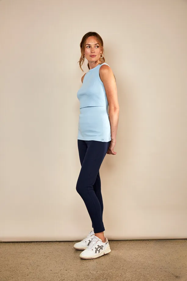 Bshirt Nursing Rib Racer Vest in Ice Blue