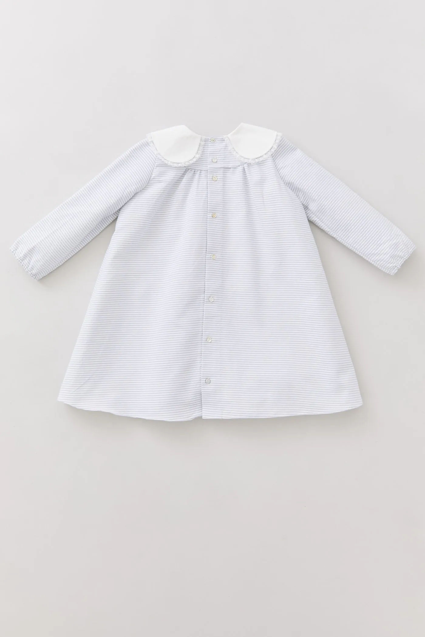 Bubble Dress Long Sleeve in Grey Stripes