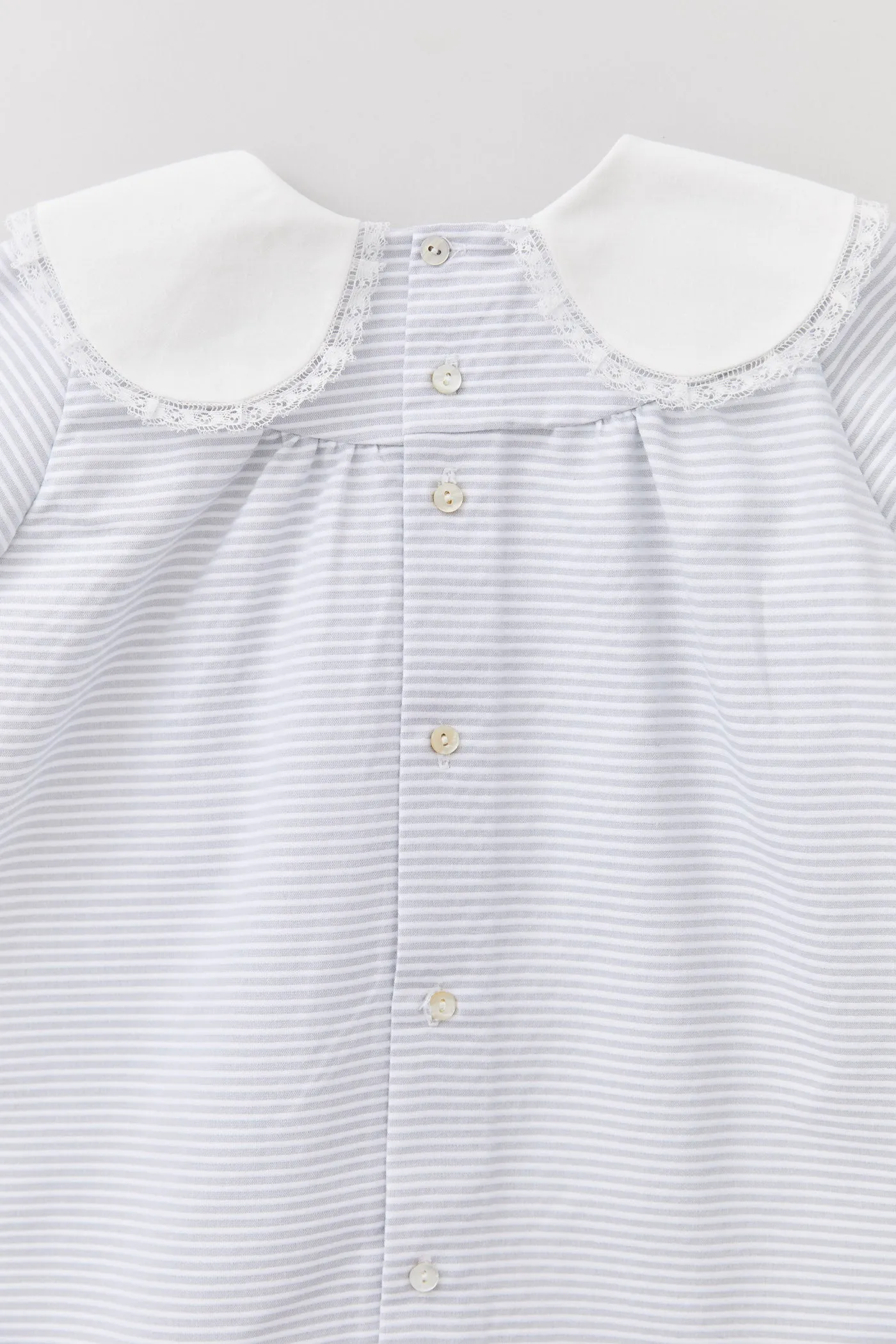 Bubble Dress Long Sleeve in Grey Stripes