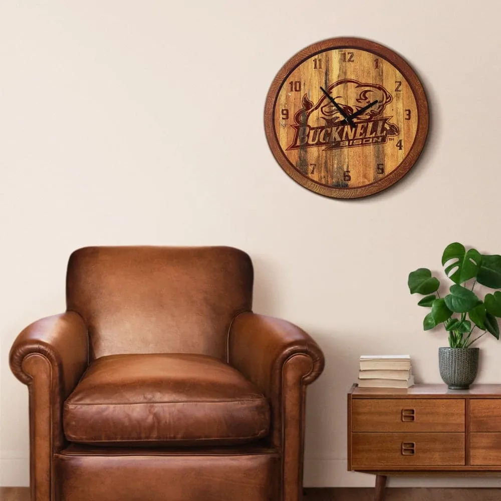 Bucknell Bison: Branded "Faux" Barrel Top Wall Clock