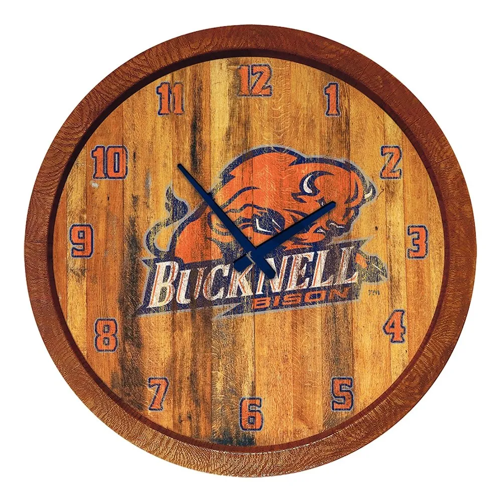 Bucknell Bison: Weathered "Faux" Barrel Top Wall Clock