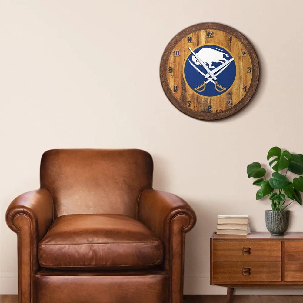 Buffalo Sabres: "Faux" Barrel Top Wall Clock