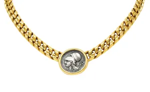 Bulgari Ancient Coin 18 Karat Yellow Gold Athena Pegasus Monete Station Necklace