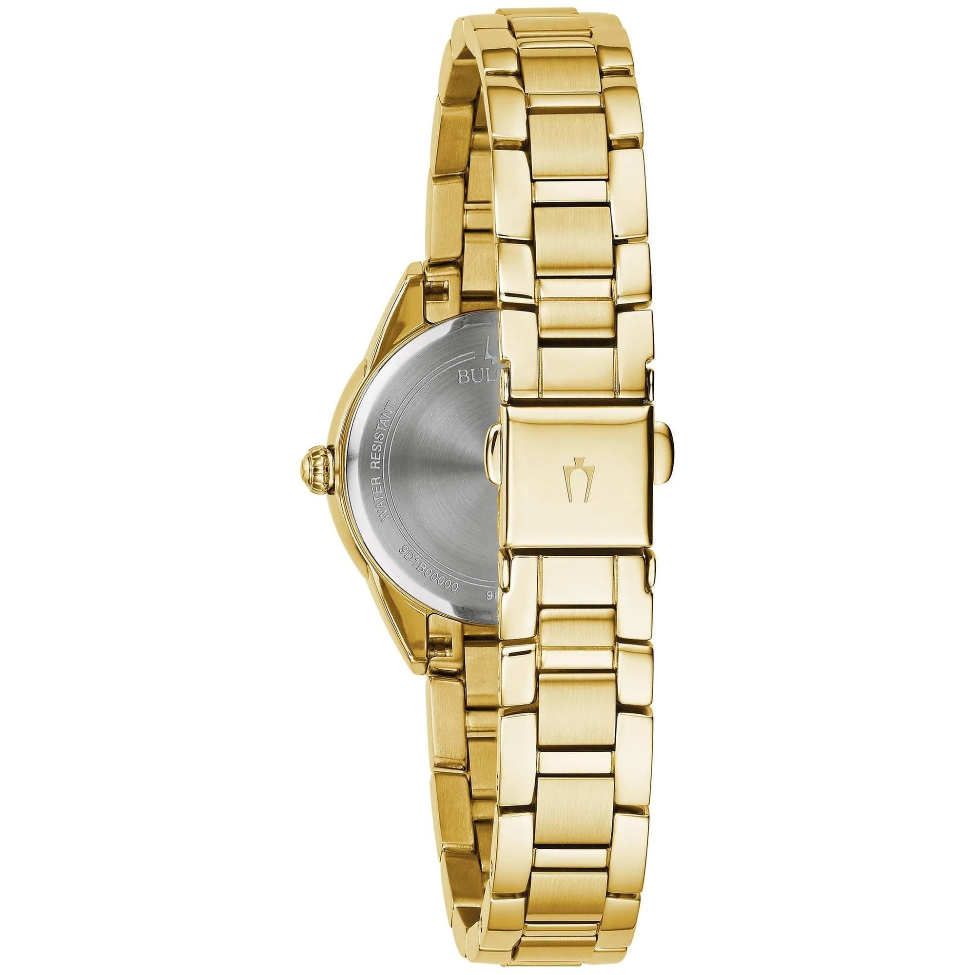Bulova Ladies Classic Sutton Diamond-Accent Gold-Tone Bracelet Watch 97P150