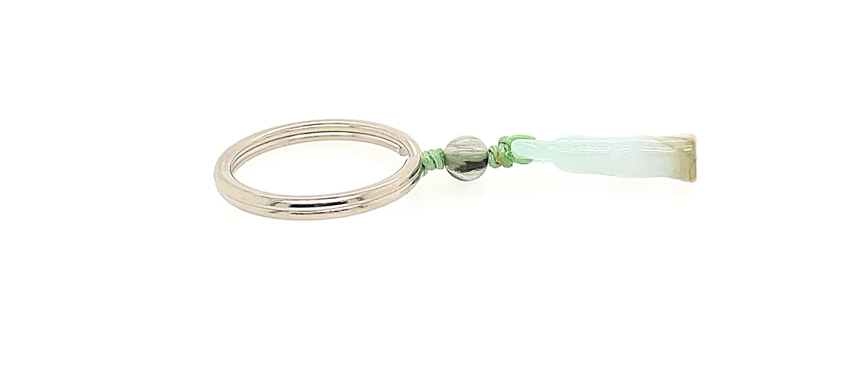 Burmese Jadeite Bamboo and Green Tourmalated Quartz Charm