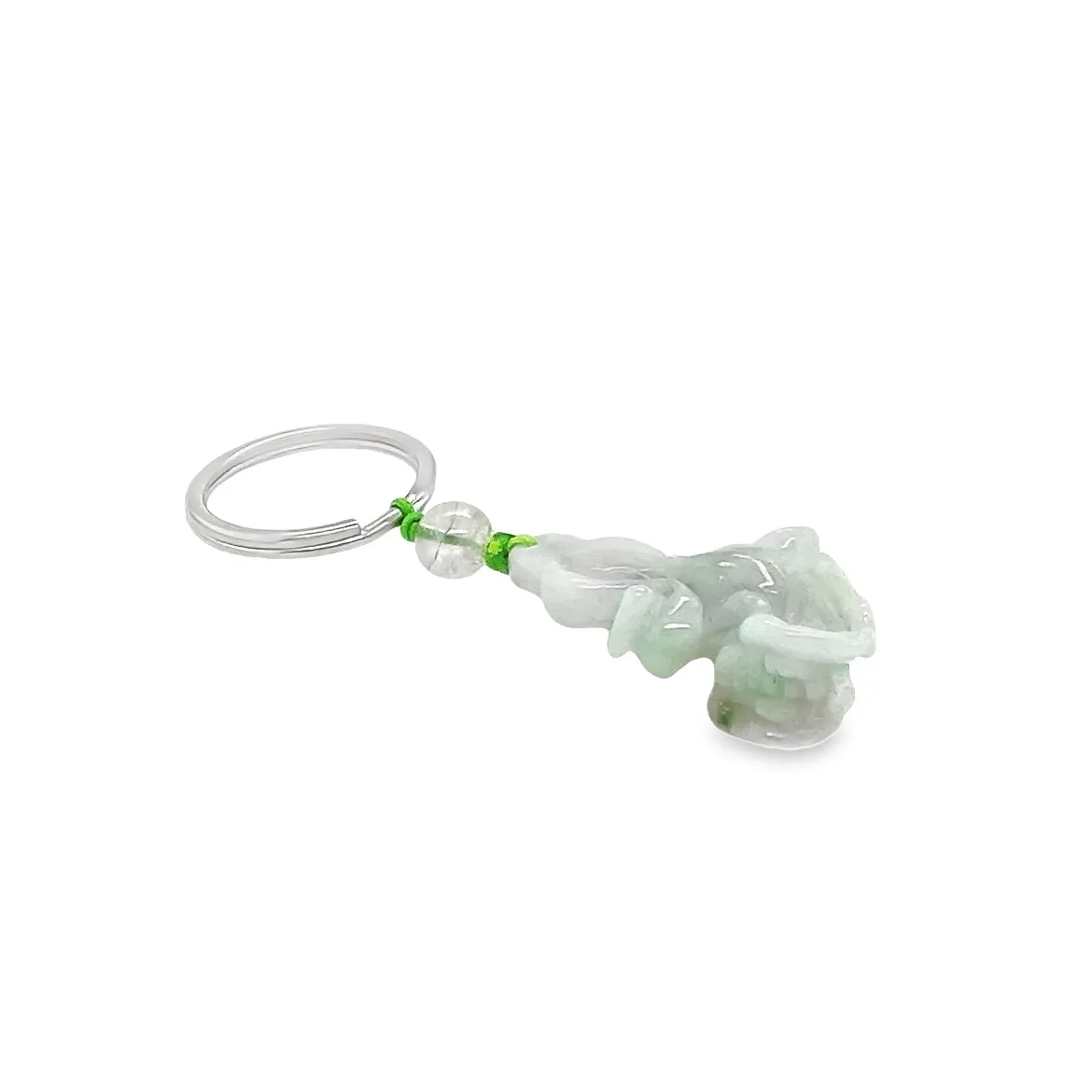Burmese Jadeite Bok Choy & Rutilated Quartz Charm