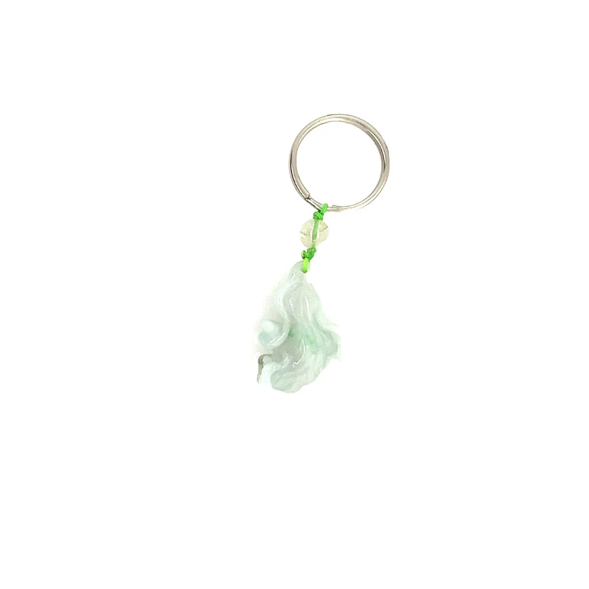 Burmese Jadeite Bok Choy & Rutilated Quartz Charm