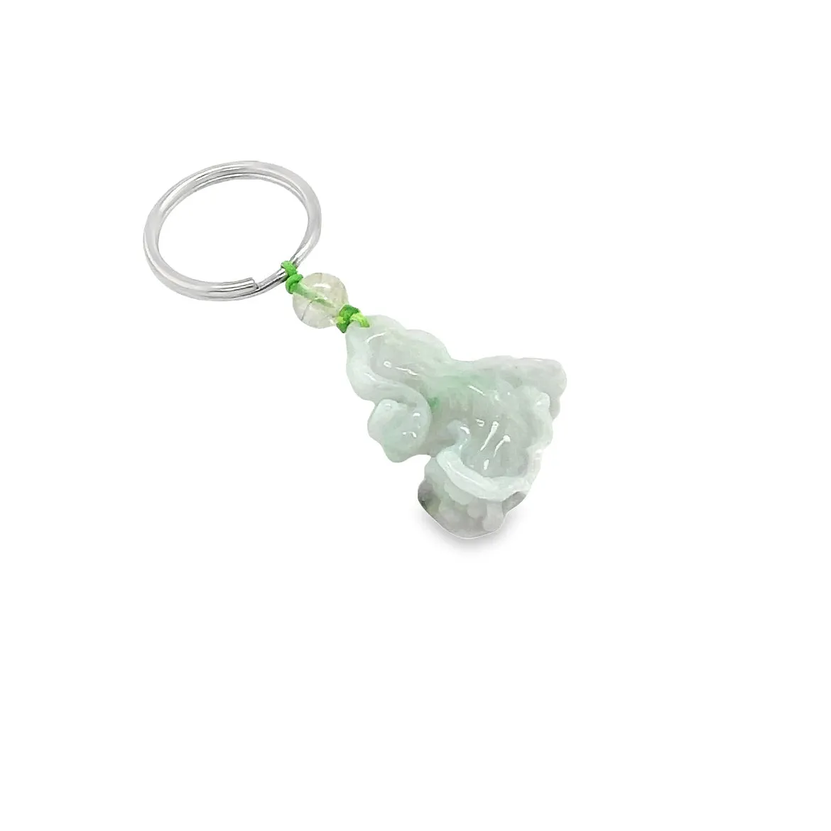 Burmese Jadeite Bok Choy & Rutilated Quartz Charm