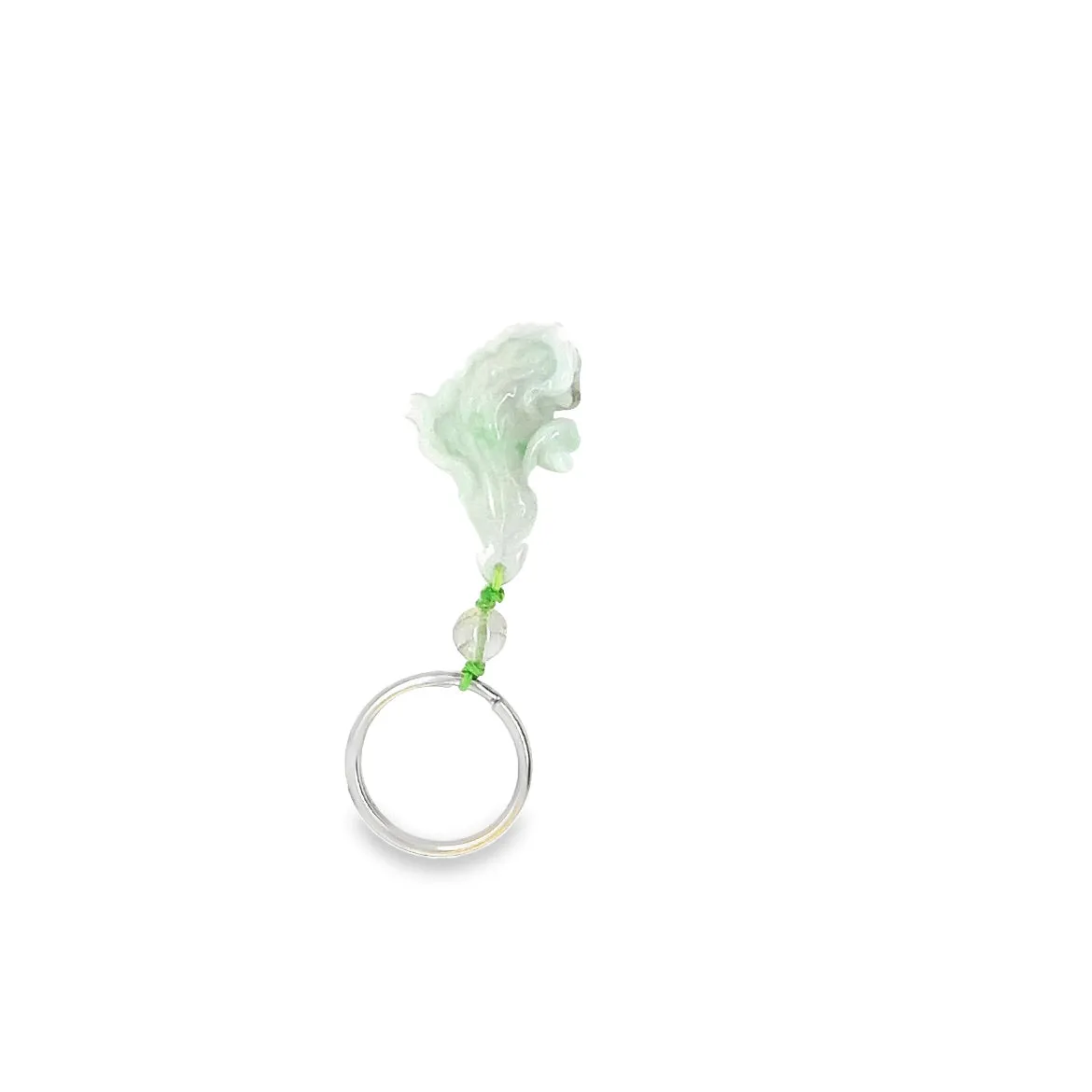 Burmese Jadeite Bok Choy & Rutilated Quartz Charm