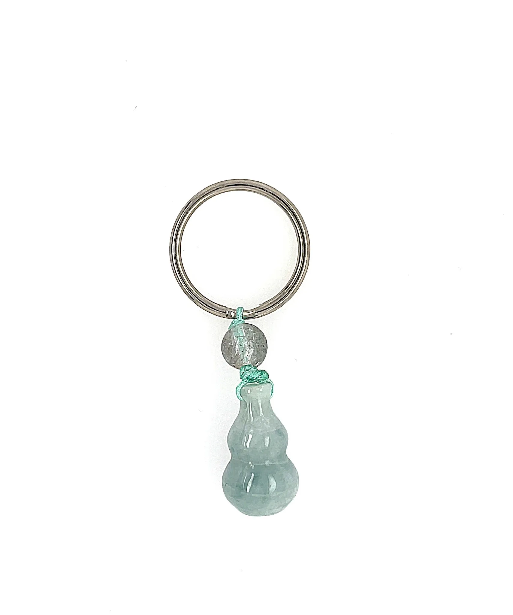 Burmese Jadeite Gourd w/ Blue Tourmalated Quartz Charm