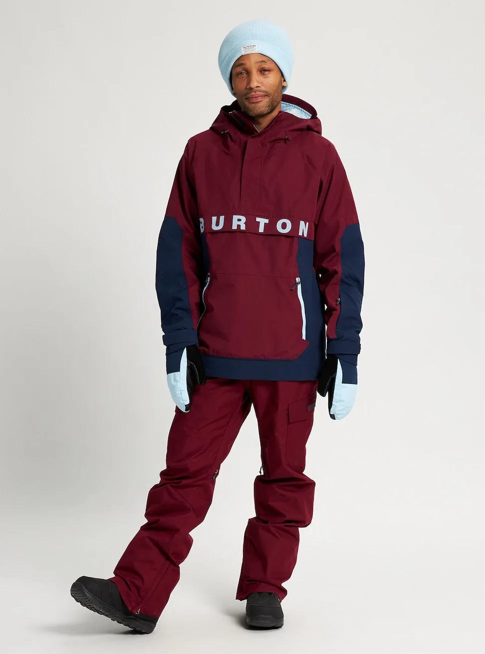 Burton Frostner Mens Anorak Jacket Mulled Berry / Dress Blue