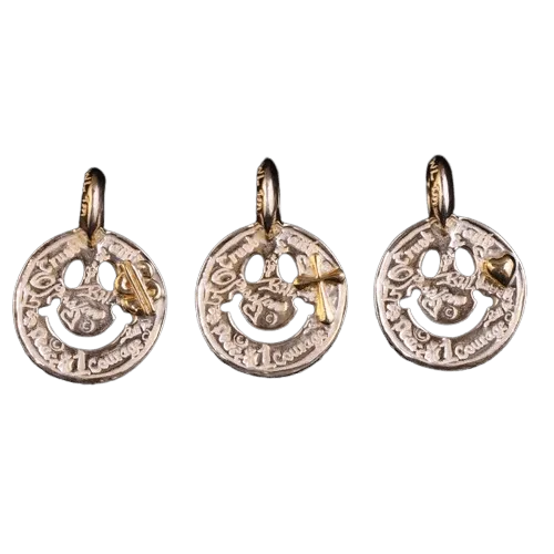 BWL Graffiti Happy Face Charm with Gold Stone Charm