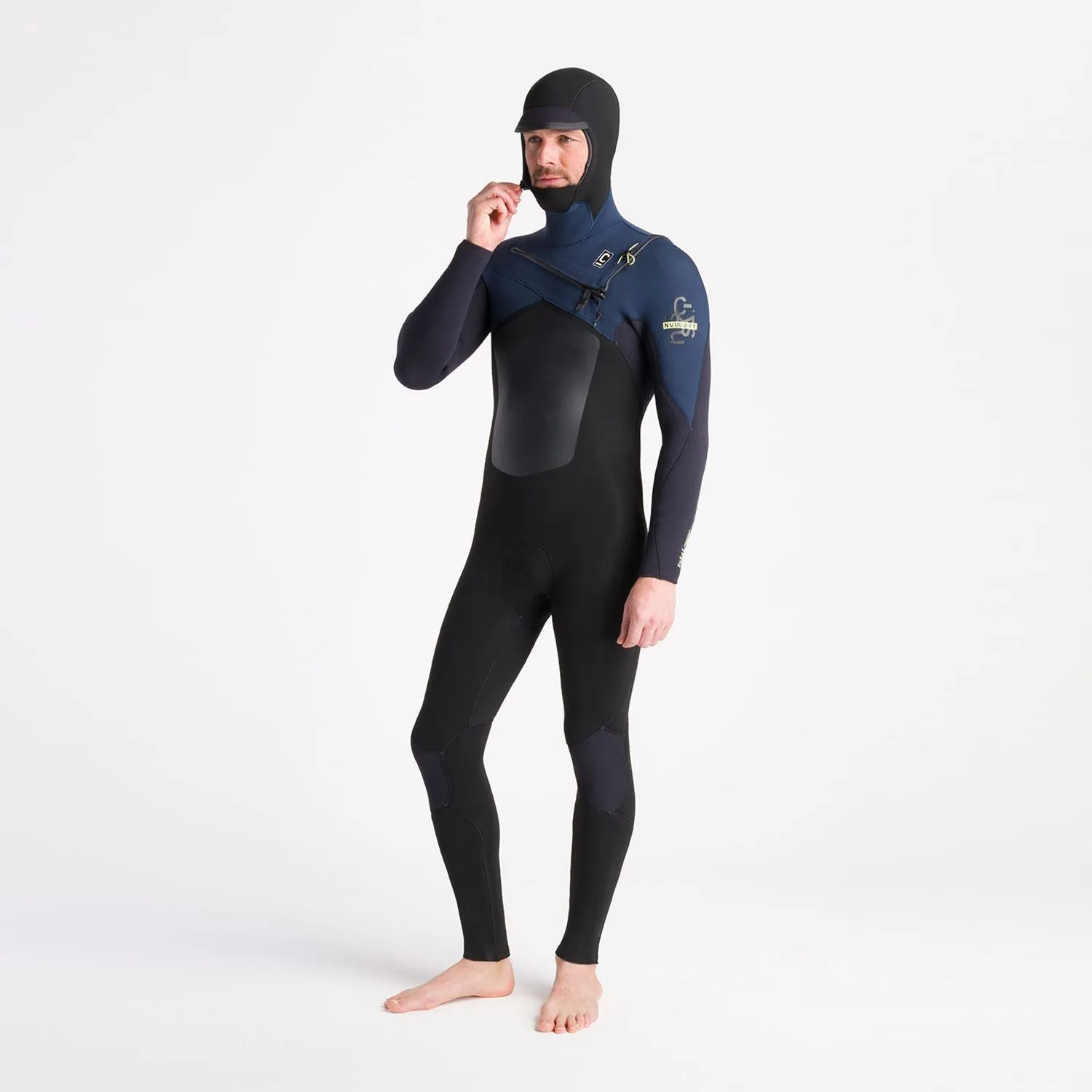 C-Skins NuWave Men ReWired 5/4 Hooded Steamer Black Bluestone
