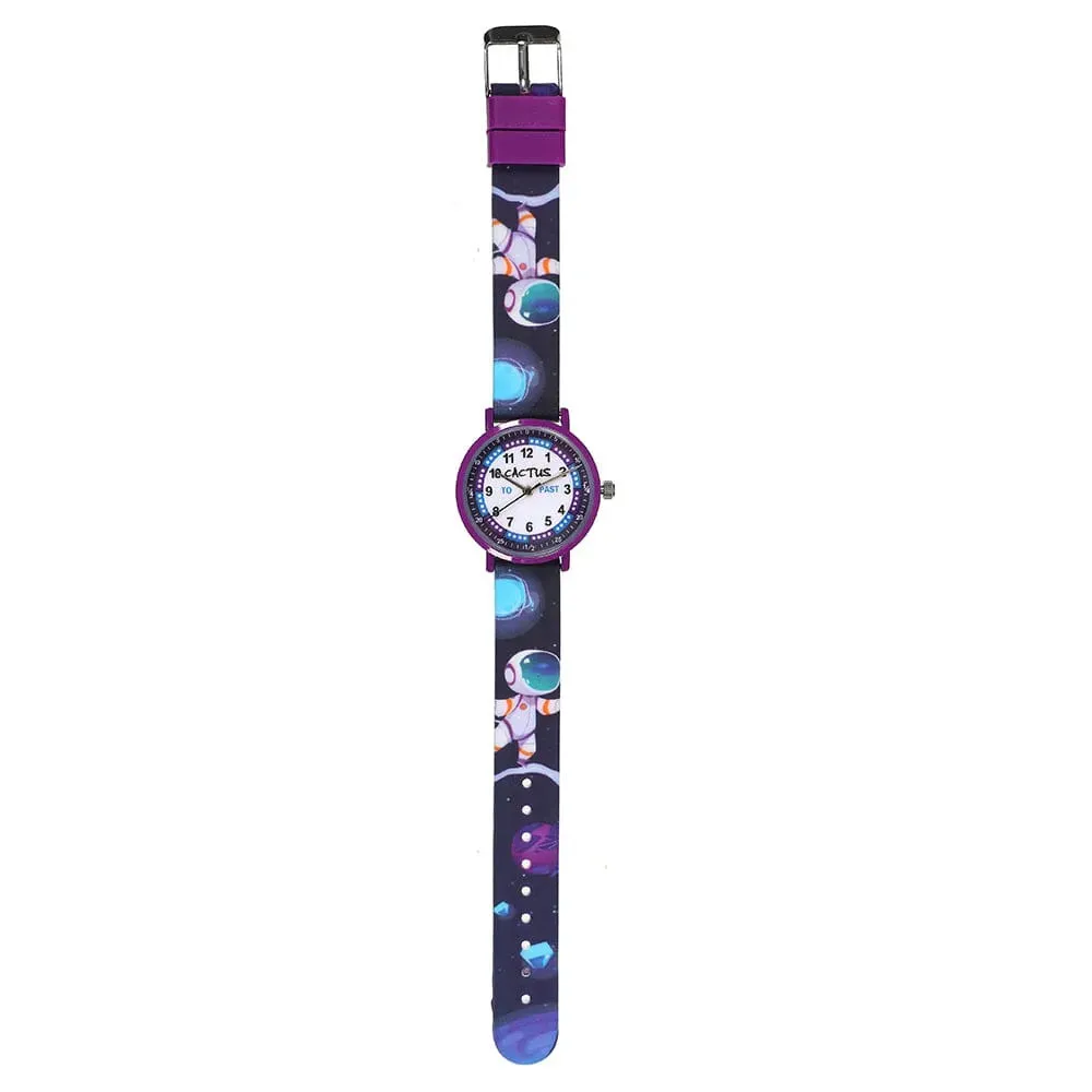 Cactus Watches | Primary Kids Watch | Black/Purple | Astronauts Space