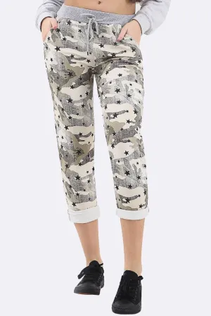 Camouflage Star Print Lined Trouser