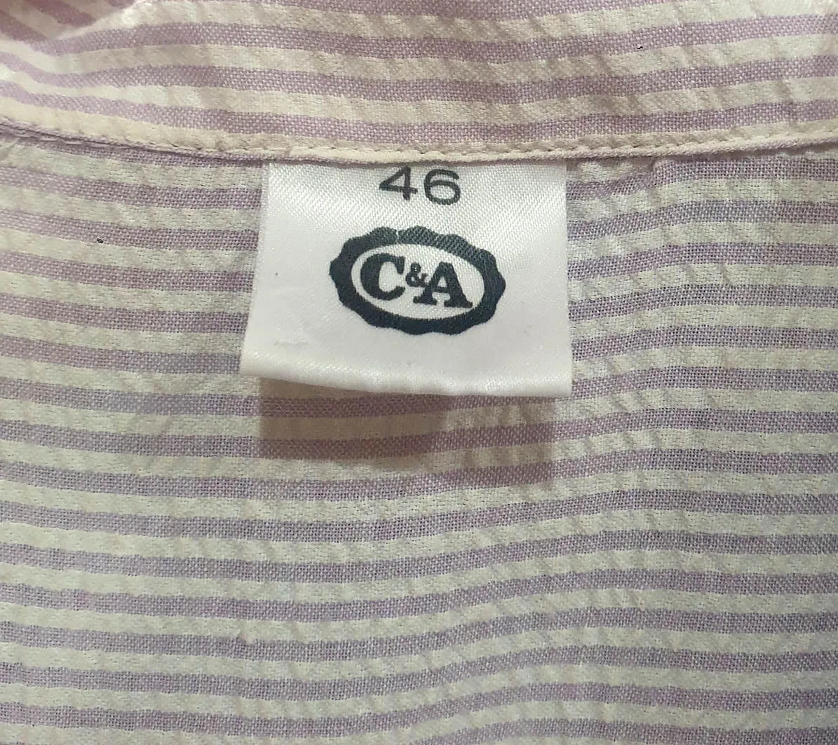 C&A purple striped dress size 46, best fits 20-22