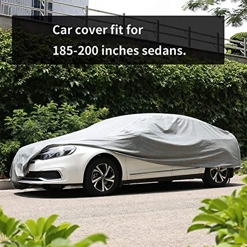 Car Covers, Auto Vehicle Covers for Indoor Grey Cheap Car Cover Dust-Proof Anti Bird Dropping Tree Leaves Windproof Car Tarp 200"