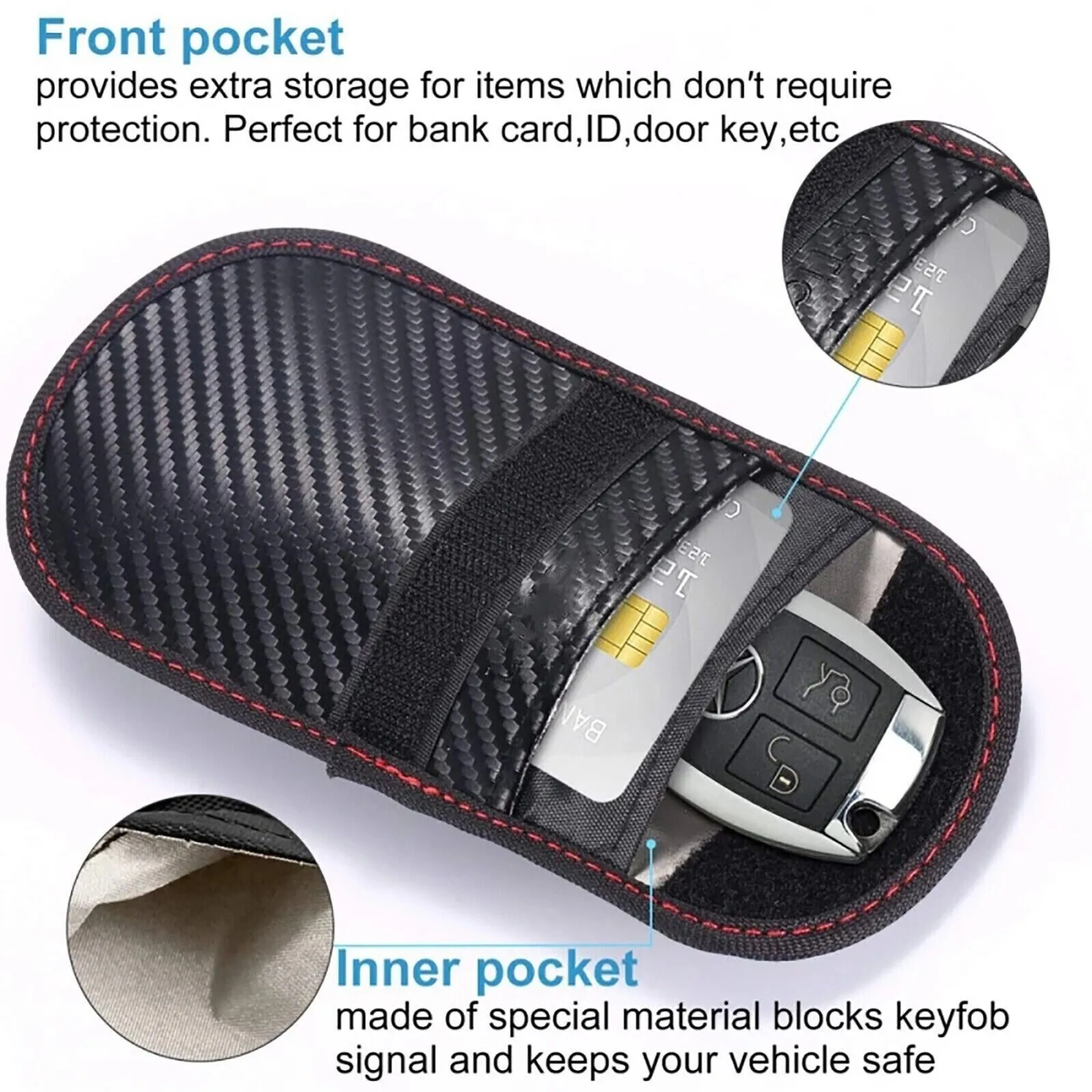 Car Key Signal Blocker Faraday RFID Blocking Bag (1 Pack)