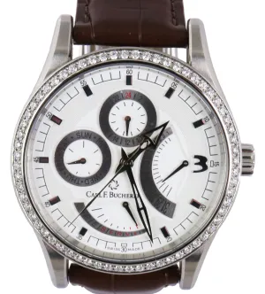 Carl F. Bucherer Diamond Manero Retrograde 10901.08 Stainless Brown Strap 40mm
