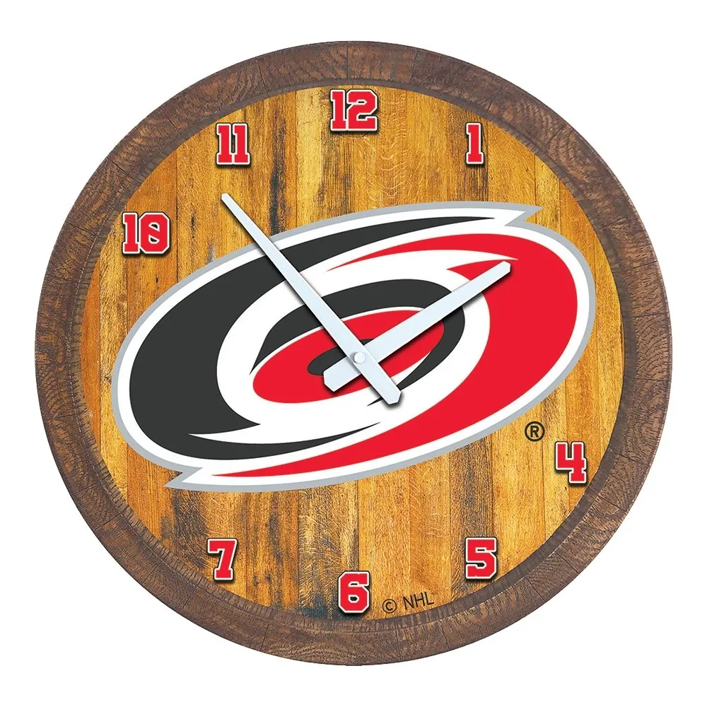 Carolina Hurricanes: "Faux" Barrel Top Wall Clock