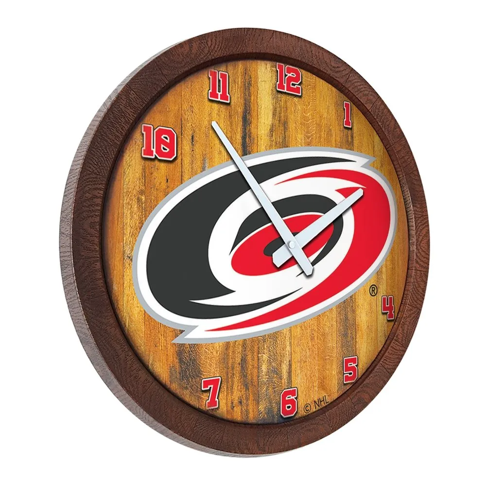 Carolina Hurricanes: "Faux" Barrel Top Wall Clock