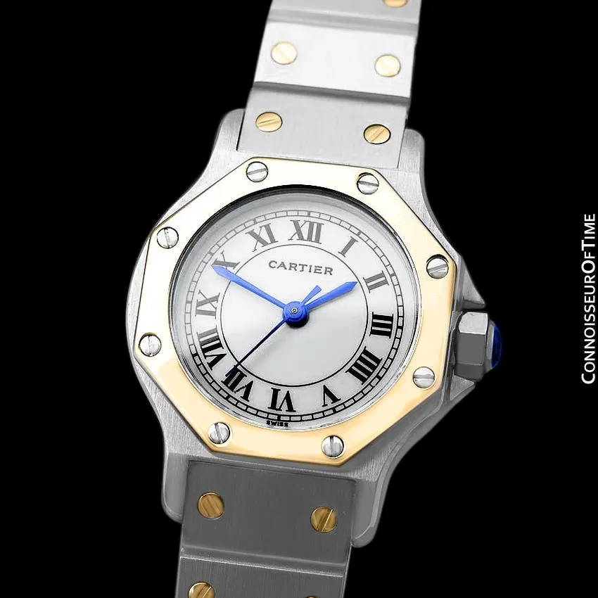 Cartier Santos Octagon Ladies Watch, Automatic - Stainless Steel & 18K Gold