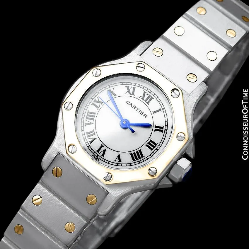 Cartier Santos Octagon Ladies Watch, Automatic - Stainless Steel & 18K Gold