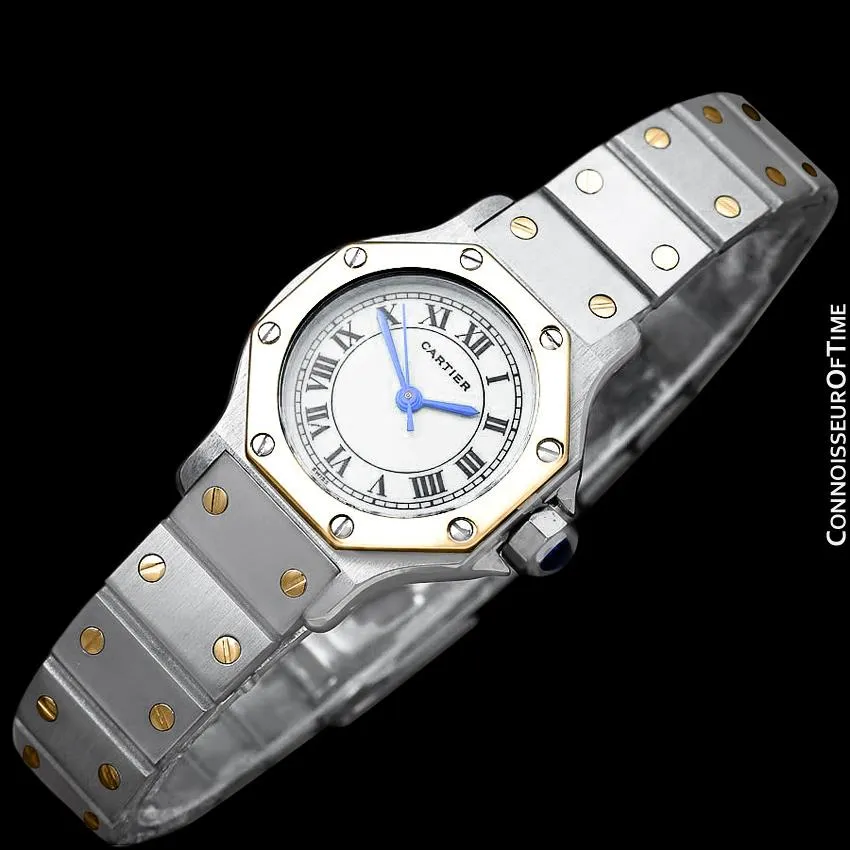 Cartier Santos Octagon Ladies Watch, Automatic - Stainless Steel & 18K Gold