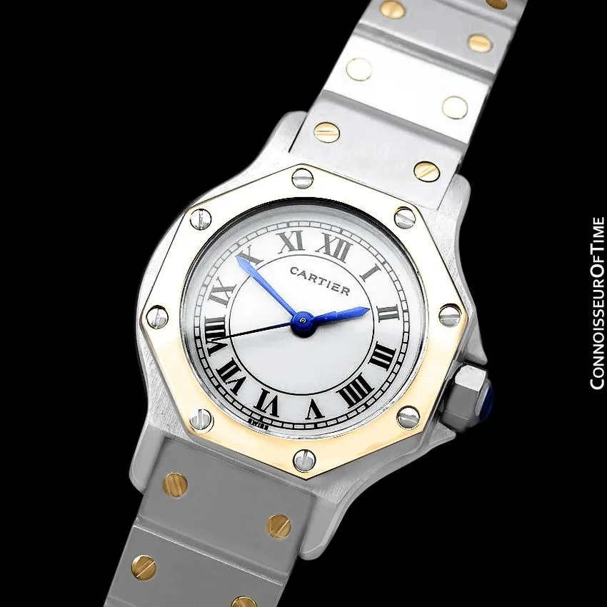 Cartier Santos Octagon Ladies Watch, Automatic - Stainless Steel & 18K Gold