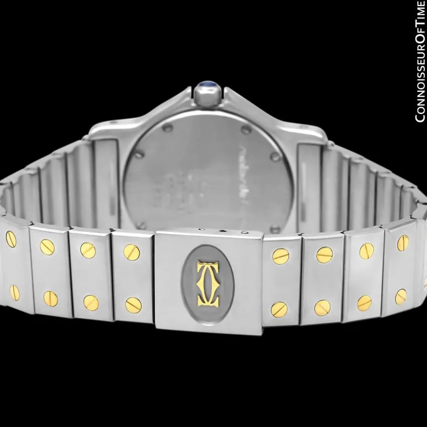 Cartier Santos Octagon Mens Midsize Unisex Quartz Watch - Stainless Steel & 18K Gold