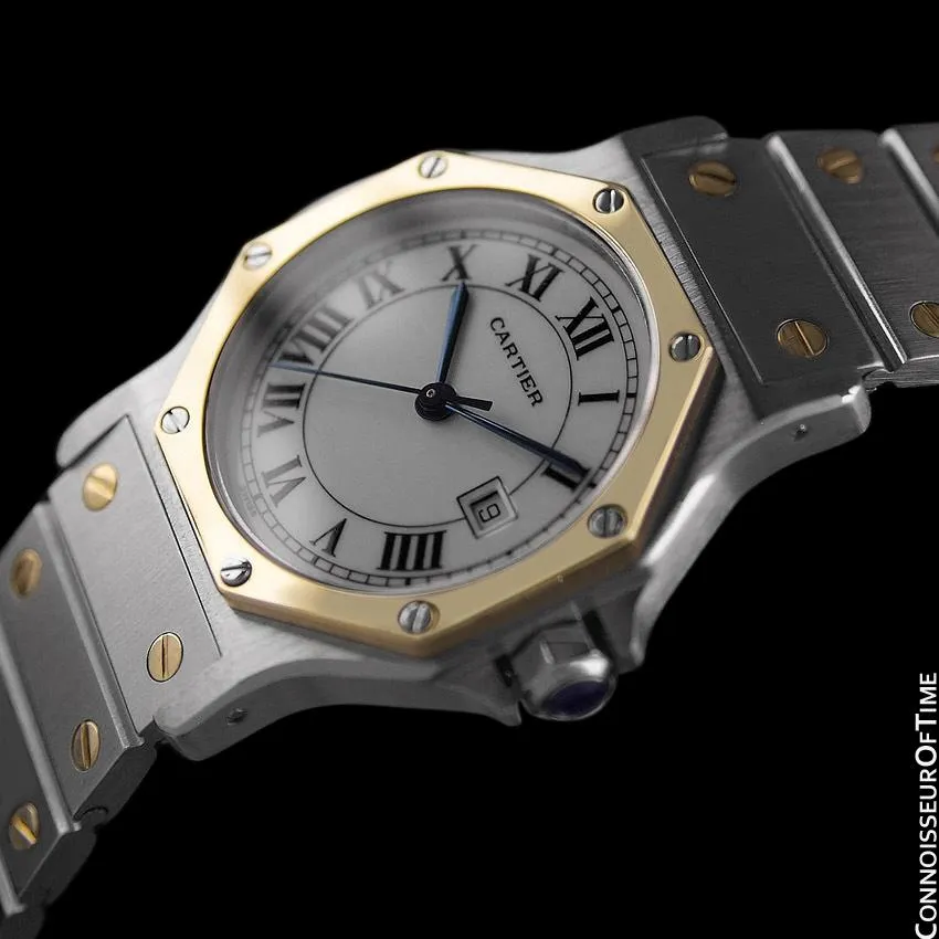 Cartier Santos Octagon Mens Unisex Watch, Automatic - Stainless Steel & 18K Gold