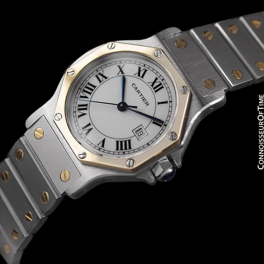 Cartier Santos Octagon Mens Unisex Watch, Automatic - Stainless Steel & 18K Gold