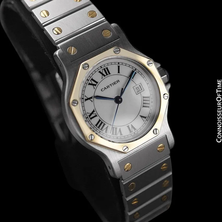 Cartier Santos Octagon Mens Unisex Watch, Automatic - Stainless Steel & 18K Gold